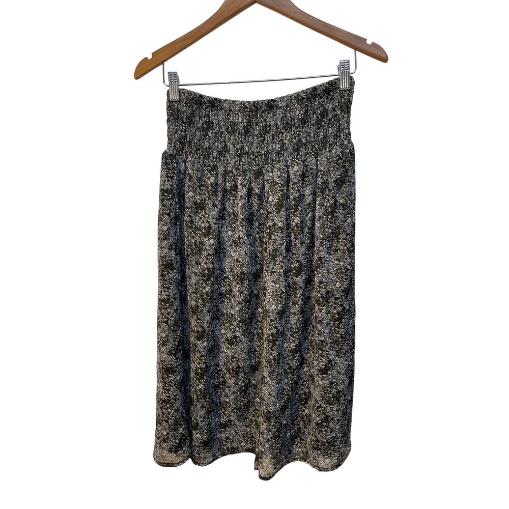 Banana Republic Black Grey White Wide Elastic Band‎ Lined Flowy Skirt XS - Picture 2 of 8